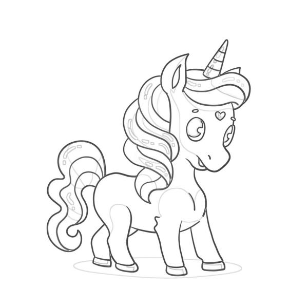 adorable cute unicorn coloring pages heart cheeks