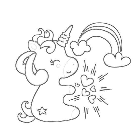 baby unicorn coloring pages rainbow hearts magic