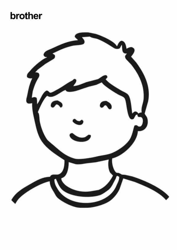 brother family preschool coloring page