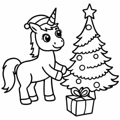 christmas unicorn coloring pages printable santa hat