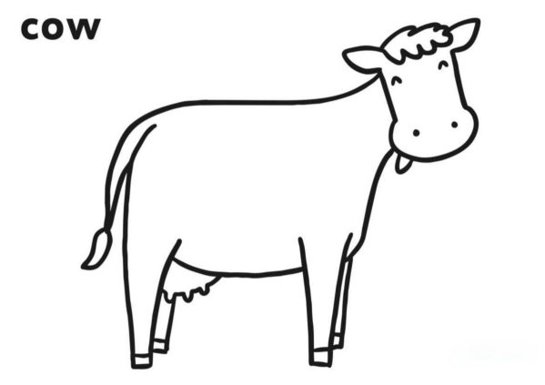 cow kindergarten coloring page