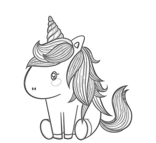 cute baby unicorn coloring pages sitting pose