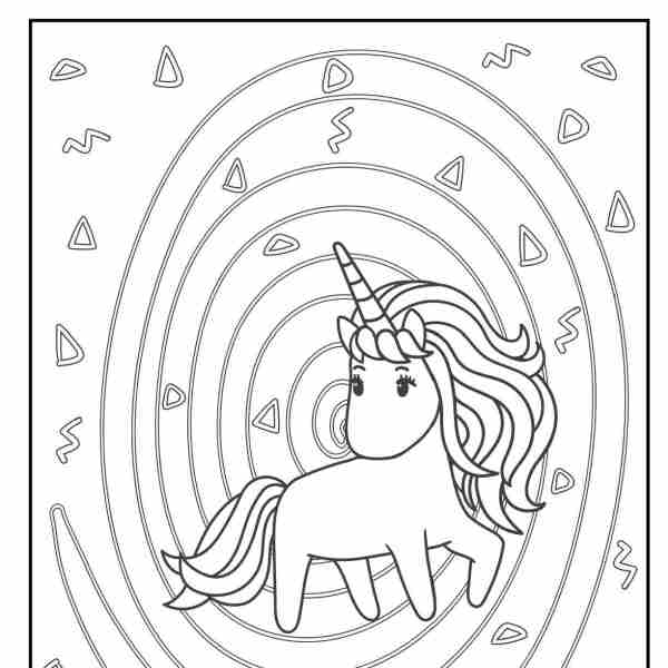 cute printable unicorn coloring pages rainbow frame
