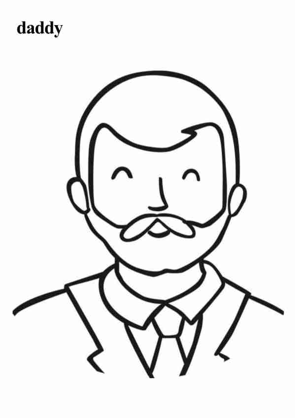 daddy family preschool coloring page
