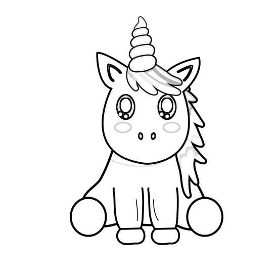 easy baby unicorn coloring pages simple design