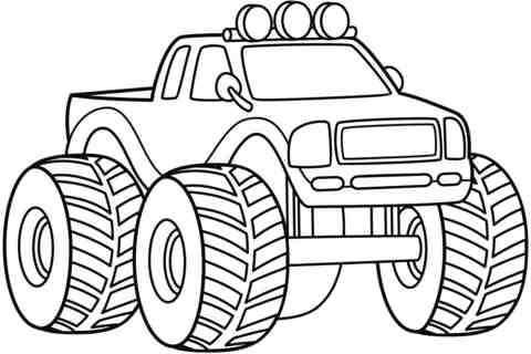 free monster truck coloring page for boys