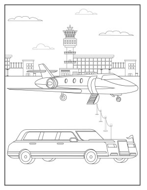 free private jet luxury coloring page for boys