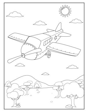 free vintage airplane coloring page for boys
