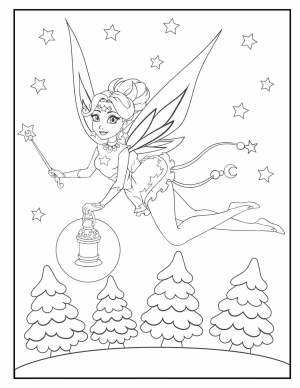 free winter fairy coloring page for girls