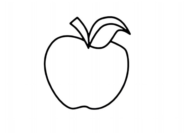 fresh apple easy coloring page