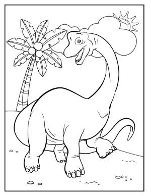 fun brontosaurus dinosaur coloring page