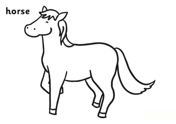 horse kindergarten coloring page