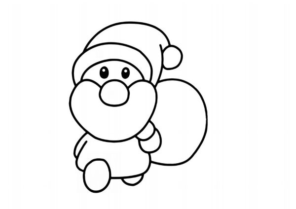 jolly santa easy coloring page
