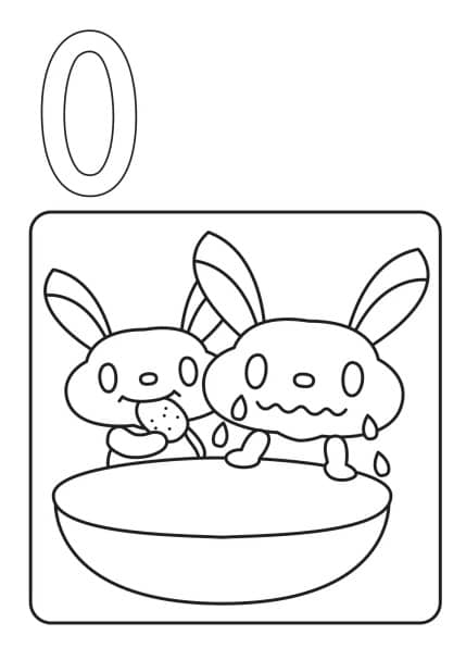 number zero learning coloring page