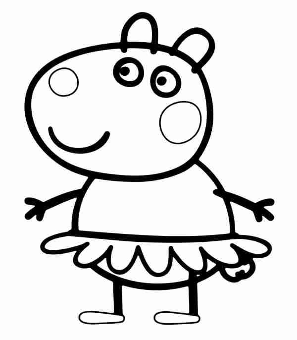 peppa pig ballerina easy coloring page