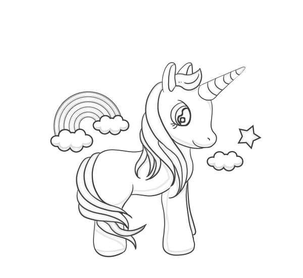 printable baby unicorn coloring pages standing pose
