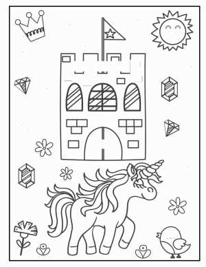 printable princess castle coloring page for girls