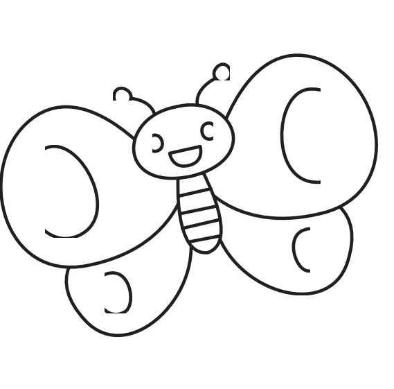 simple butterfly easy coloring page