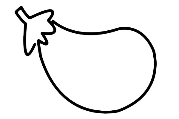 simple eggplant toddler coloring page
