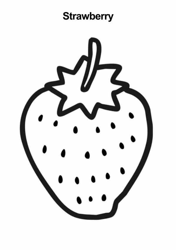 strawberry preschool coloring page