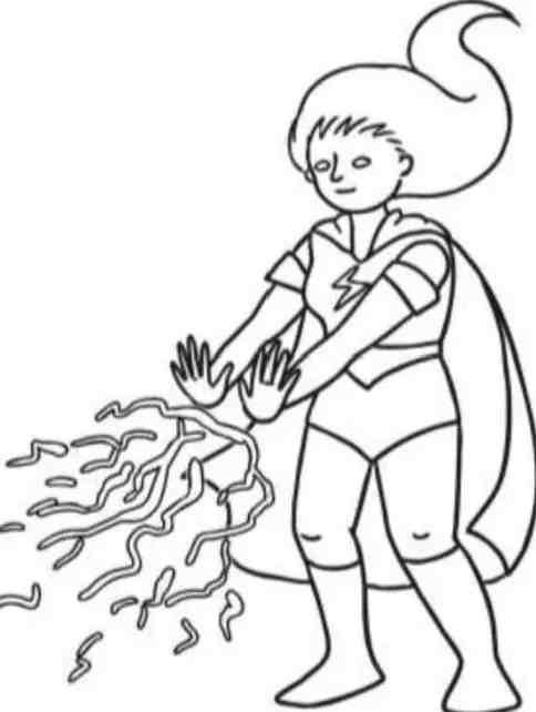 super girl power coloring page