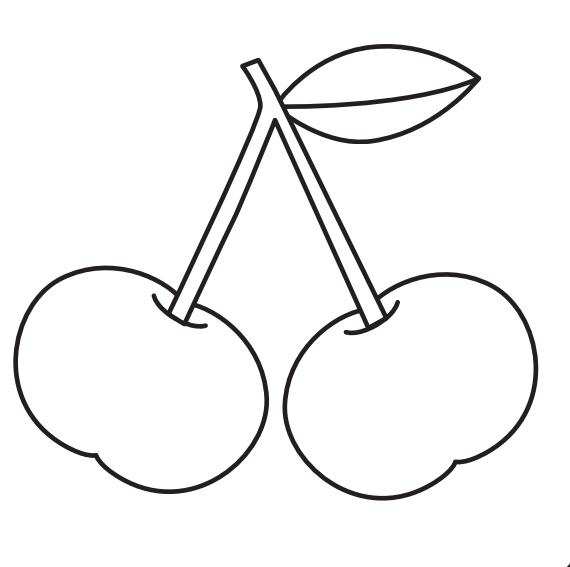 sweet cherries easy coloring page