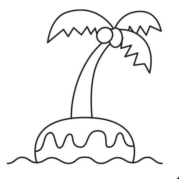 tropical palm tree easy coloring page
