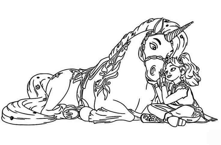 unicorn academy coloring pages resting bonding scene