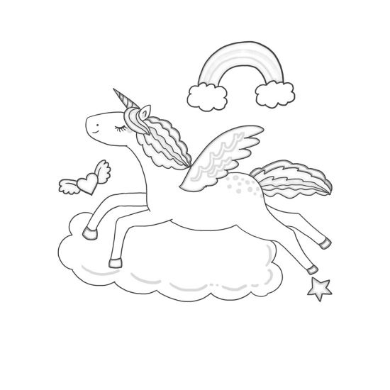 unicorn and rainbow coloring pages winged bridge