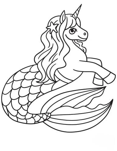 unicorn mermaid coloring pages seashell throne