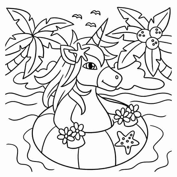 unicorn mermaid coloring pages starfish coral reef adventure