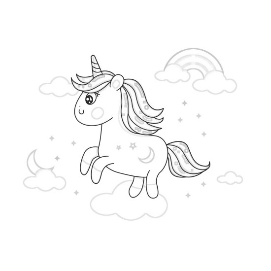 unicorn rainbow coloring pages cute flying