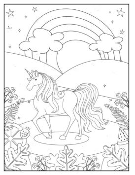 unicorn rainbow coloring pages for kids meadow