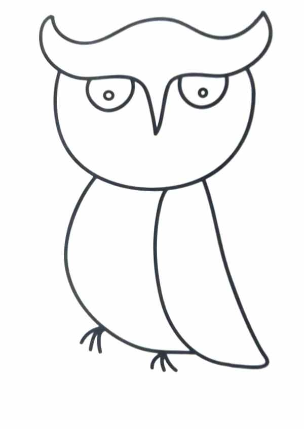 wise owl easy coloring page